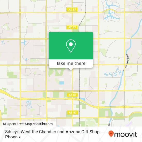 Mapa de Sibley's West the Chandler and Arizona Gift Shop, 72 S San Marcos Pl Chandler, AZ 85225
