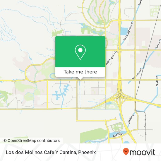 Mapa de Los dos Molinos Cafe Y Cantina, 4025 E Chandler Blvd Phoenix, AZ 85048