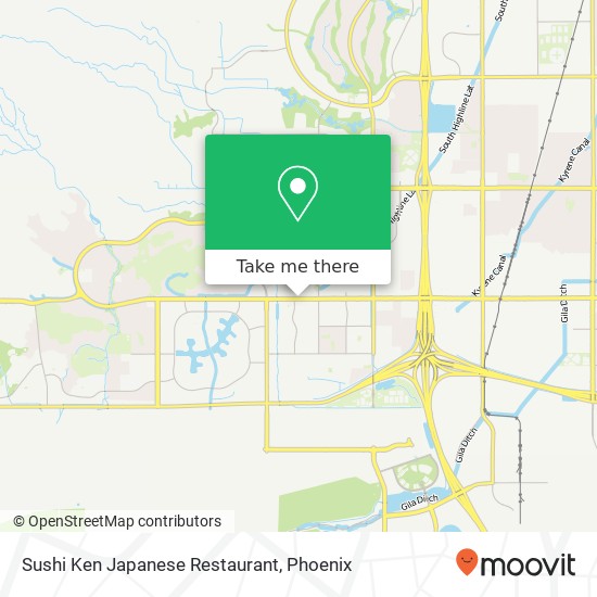 Mapa de Sushi Ken Japanese Restaurant, 4206 E Chandler Blvd Phoenix, AZ 85048