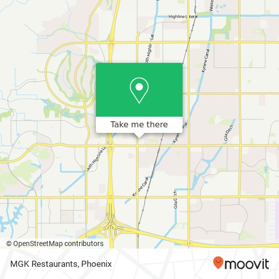 Mapa de MGK Restaurants, 9845 S Priest Dr Tempe, AZ 85284