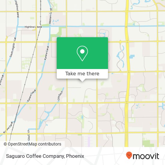 Mapa de Saguaro Coffee Company, 9140 S Lakeshore Dr Tempe, AZ 85284