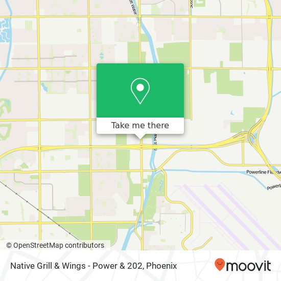 Mapa de Native Grill & Wings - Power & 202, S Power Rd Gilbert, AZ 85296