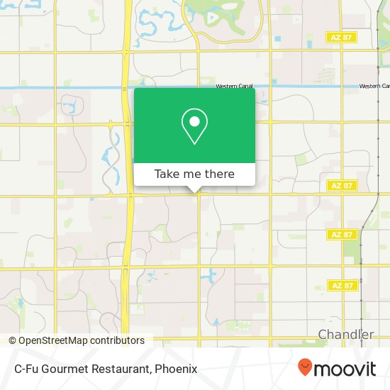 Mapa de C-Fu Gourmet Restaurant, 2051 W Warner Rd Chandler, AZ 85224