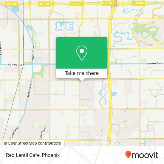 Mapa de Red Lentil Cafe, 1805 E Elliot Rd Tempe, AZ 85284