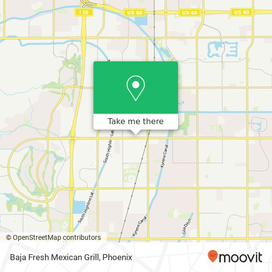 Mapa de Baja Fresh Mexican Grill, 780 W Elliot Rd Tempe, AZ 85284