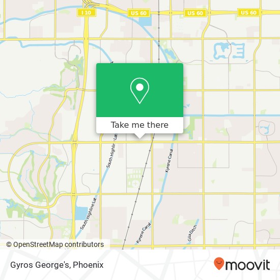 Mapa de Gyros George's, 780 W Elliot Rd Tempe, AZ 85284