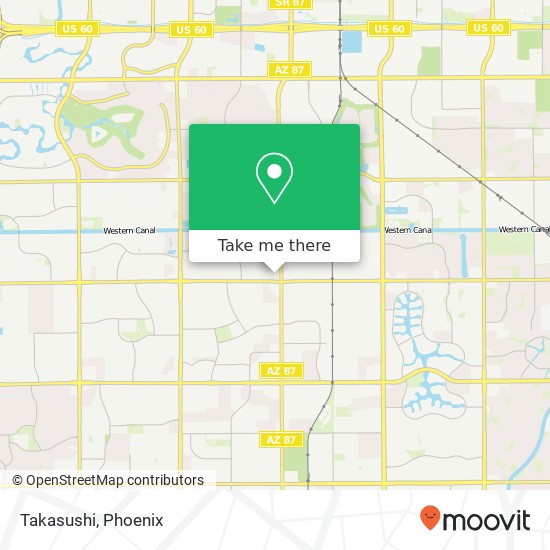 Mapa de Takasushi, 3002 N Arizona Ave Chandler, AZ 85225