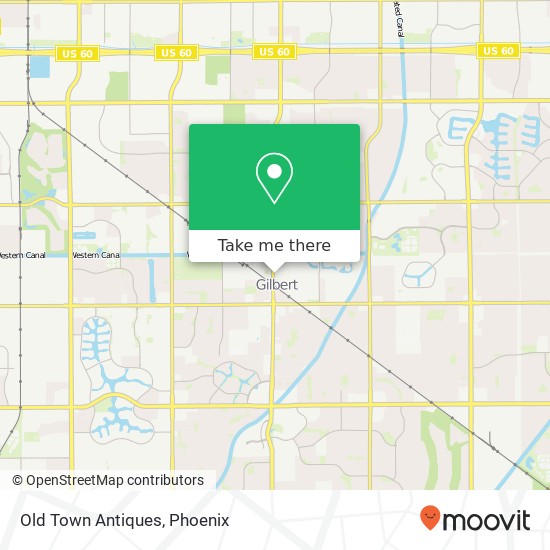 Mapa de Old Town Antiques, 215 N Gilbert Rd Gilbert, AZ 85234