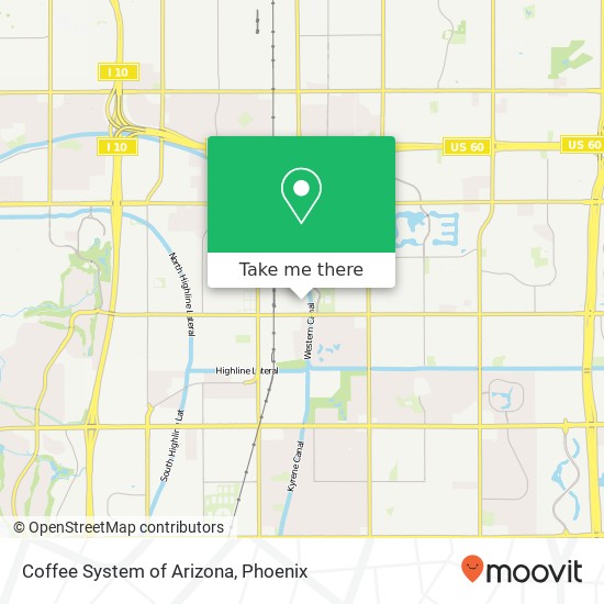 Mapa de Coffee System of Arizona, 110 W Orion St Tempe, AZ 85283