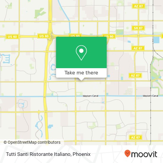 Mapa de Tutti Santi Ristorante Italiano, 1859 W Guadalupe Rd Mesa, AZ 85202