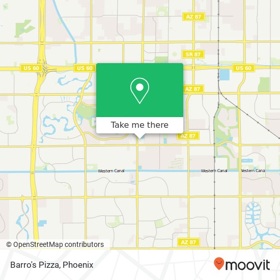Mapa de Barro's Pizza, 2711 S Alma School Rd Mesa, AZ 85210