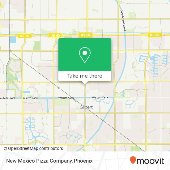 Mapa de New Mexico Pizza Company, 735 N Gilbert Rd Gilbert, AZ 85234