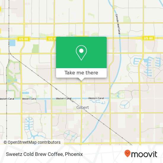 Mapa de Sweetz Cold Brew Coffee, 835 N Gilbert Rd Gilbert, AZ 85234