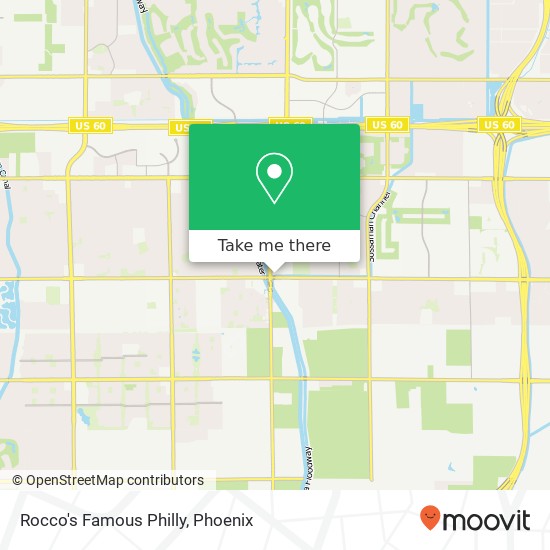 Mapa de Rocco's Famous Philly, 6810 E Guadalupe Rd Mesa, AZ 85212