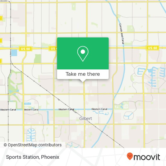 Mapa de Sports Station, 1054 N Gilbert Rd Gilbert, AZ 85234