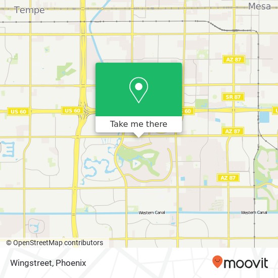 Mapa de Wingstreet, 1731 W Baseline Rd Mesa, AZ 85202
