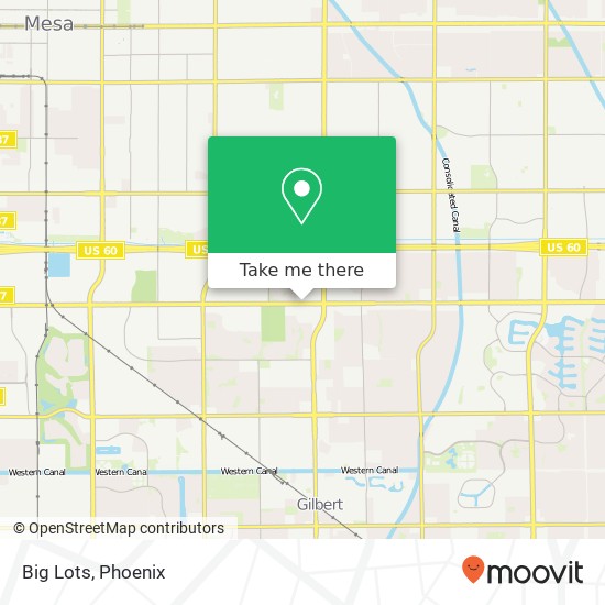 Mapa de Big Lots, 1836 E Baseline Rd Mesa, AZ 85204