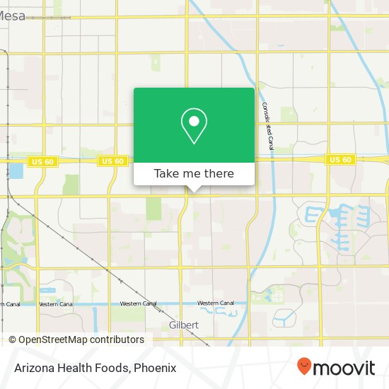 Mapa de Arizona Health Foods, 2116 E Baseline Rd Mesa, AZ 85204
