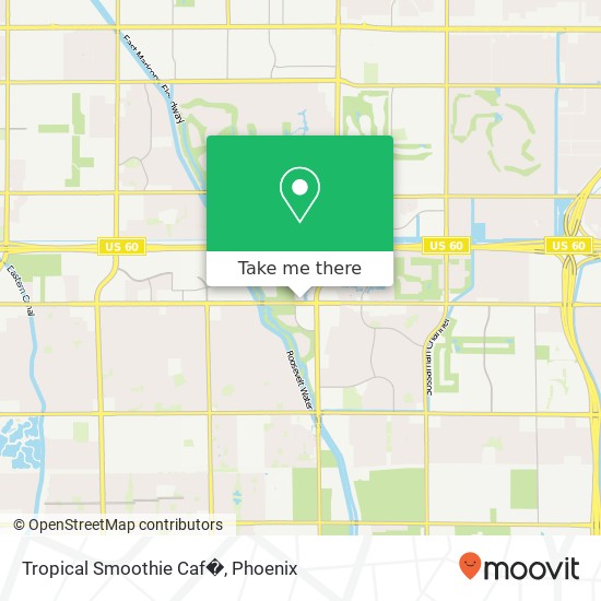 Mapa de Tropical Smoothie Caf�, 6614 E Baseline Rd Mesa, AZ 85206