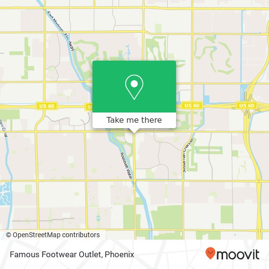 Mapa de Famous Footwear Outlet, S Power Rd Mesa, AZ 85209