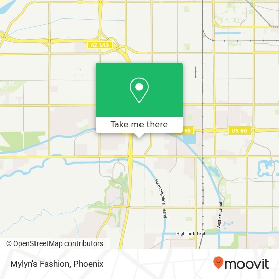 Mapa de Mylyn's Fashion, Tempe, AZ 85282