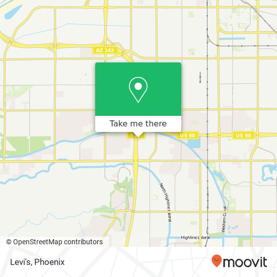 Mapa de Levi's, 5000 S Arizona Mills Cir Tempe, AZ 85282