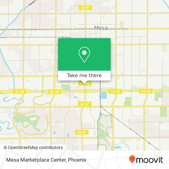 Mapa de Mesa Marketplace Center, 1440 S Country Club Dr Mesa, AZ 85210