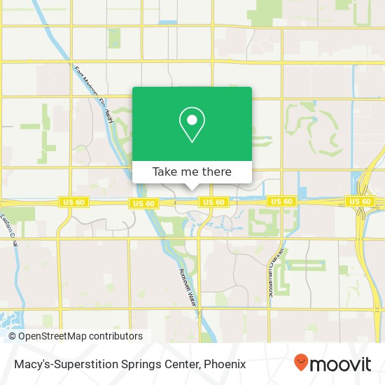 Mapa de Macy's-Superstition Springs Center, 6535 E Southern Ave Mesa, AZ 85206