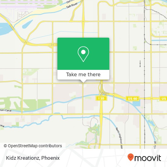 Mapa de Kidz Kreationz, 2747 W Southern Ave Tempe, AZ 85282