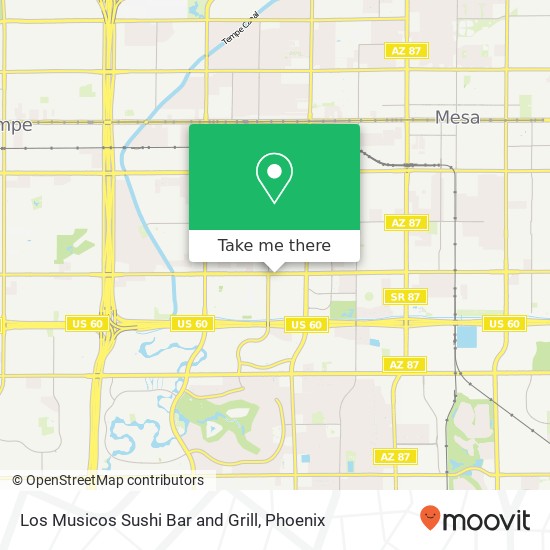 Mapa de Los Musicos Sushi Bar and Grill, 1445 W Southern Ave Mesa, AZ 85202