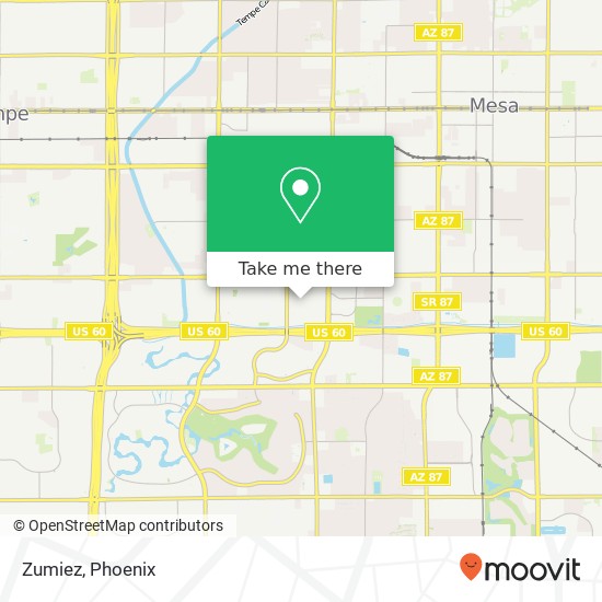 Mapa de Zumiez, Mesa, AZ 85202
