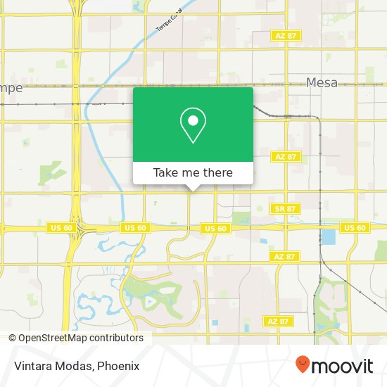 Mapa de Vintara Modas, 1445 W Southern Ave Mesa, AZ 85202