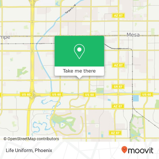 Mapa de Life Uniform, 1450 W Southern Ave Mesa, AZ 85202