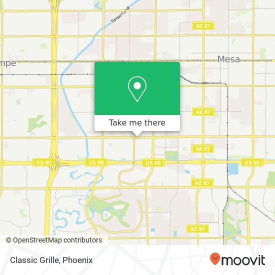 Mapa de Classic Grille, 1445 W Southern Ave Mesa, AZ 85202