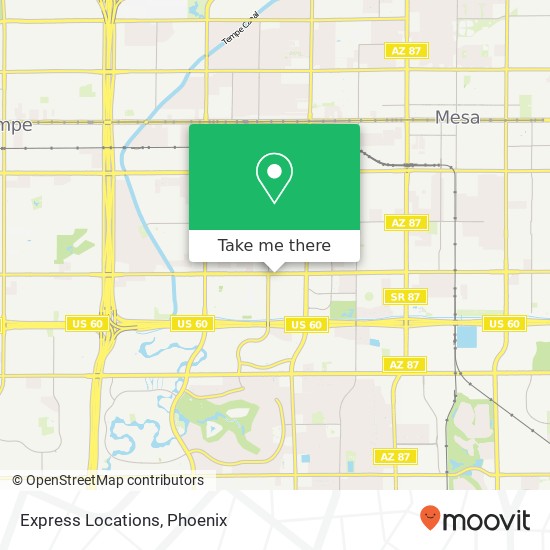 Mapa de Express Locations, 1445 W Southern Ave Mesa, AZ 85202