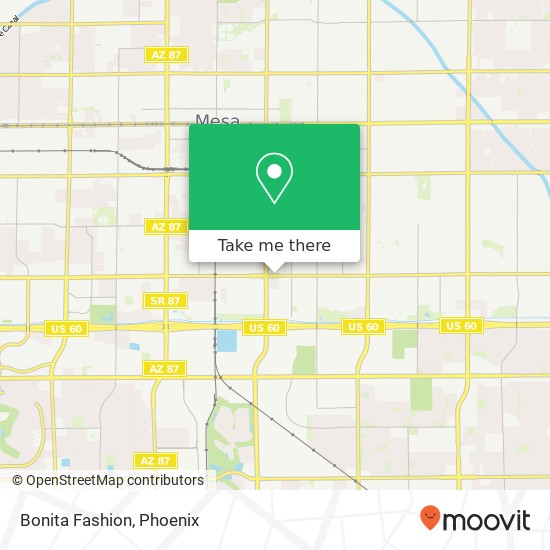Mapa de Bonita Fashion, 452 E Southern Ave Mesa, AZ 85204