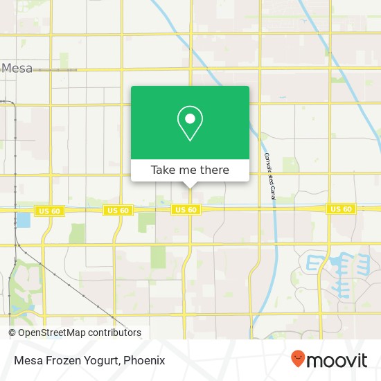 Mapa de Mesa Frozen Yogurt, 1356 S Gilbert Rd Mesa, AZ 85204