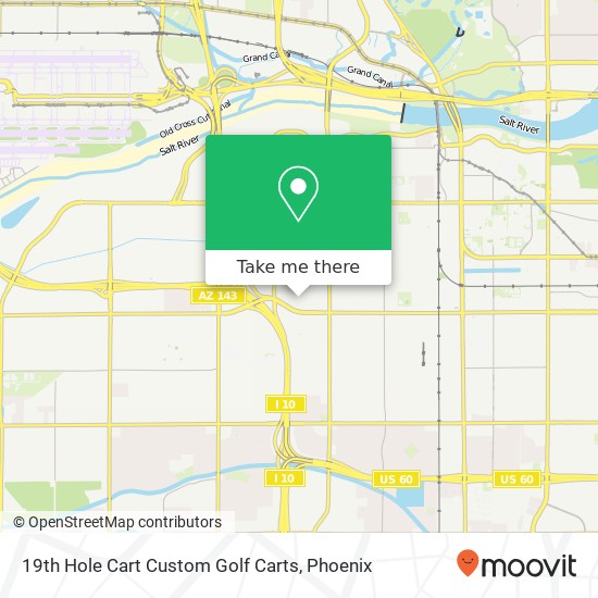 Mapa de 19th Hole Cart Custom Golf Carts, 1531 W 17th St Tempe, AZ 85281