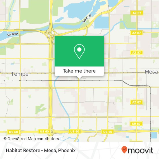 Mapa de Habitat Restore - Mesa, 147 S Dobson Rd Mesa, AZ 85202