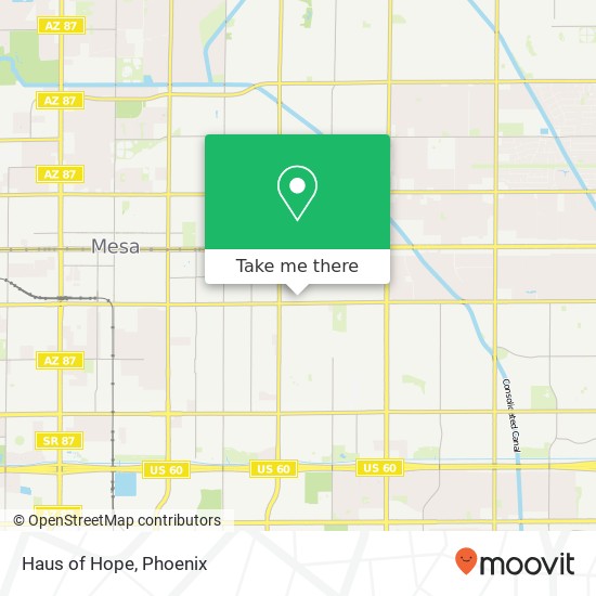 Mapa de Haus of Hope, 360 S Lazona Dr Mesa, AZ 85204