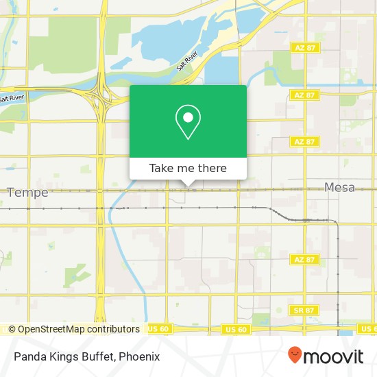 Mapa de Panda Kings Buffet, 1744 W Main St Mesa, AZ 85201