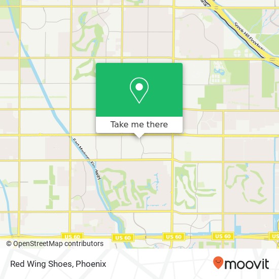 Mapa de Red Wing Shoes, 6247 E Main St Mesa, AZ 85205