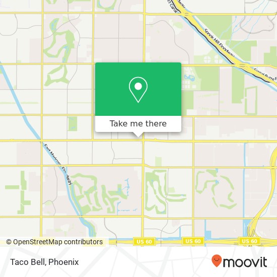 Mapa de Taco Bell, 6728 E Main St Mesa, AZ 85205