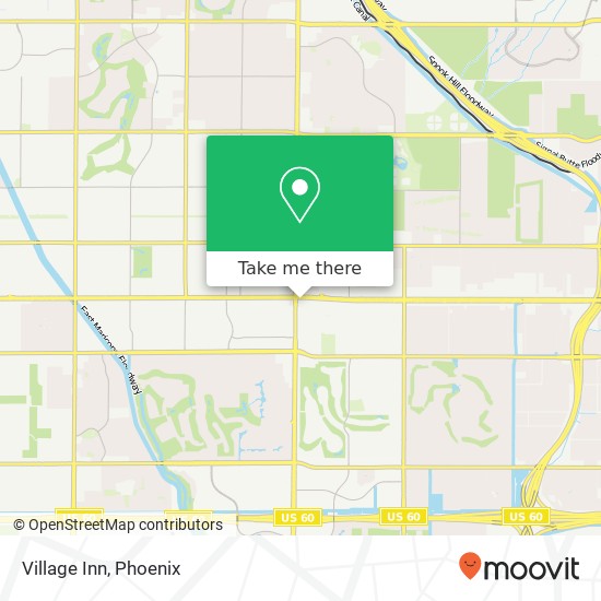 Mapa de Village Inn, 6813 E Main St Mesa, AZ 85207