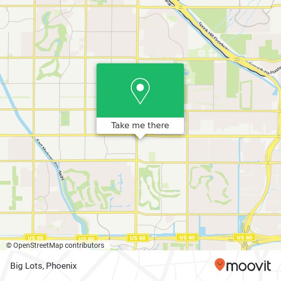 Mapa de Big Lots, 6839 E Main St Mesa, AZ 85207