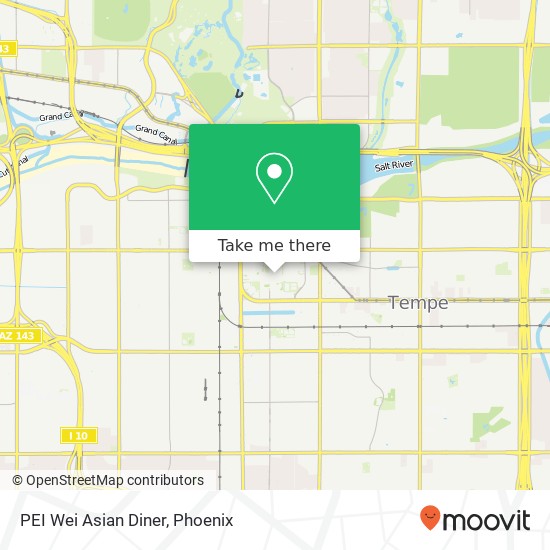 Mapa de PEI Wei Asian Diner, Hayden Mall Tempe, AZ 85281