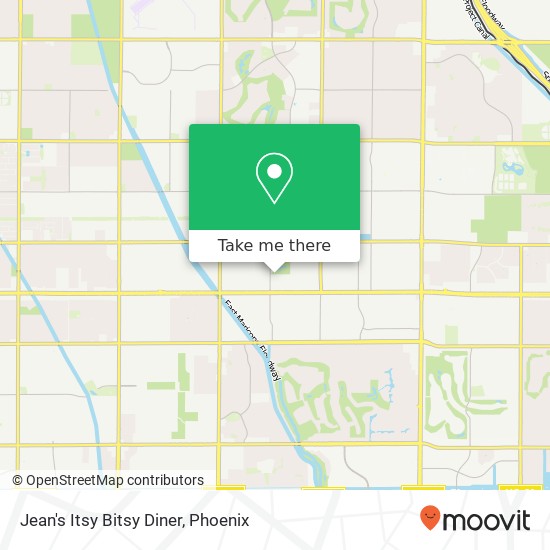 Mapa de Jean's Itsy Bitsy Diner, 5641 E Albany St Mesa, AZ 85205