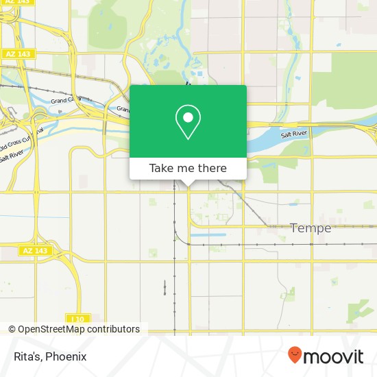 Mapa de Rita's, 740 S Mill Ave Tempe, AZ 85281