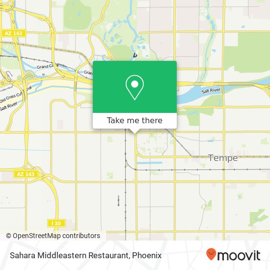 Mapa de Sahara Middleastern Restaurant, 808 S Mill Ave Tempe, AZ 85281