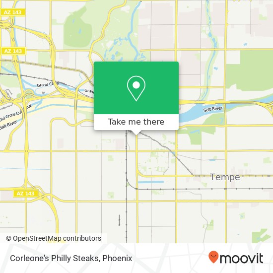 Mapa de Corleone's Philly Steaks, 411 S Mill Ave Tempe, AZ 85281